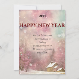 "Winter Whispers: Snowy New Year's Grußkarte" Feiertagskarte