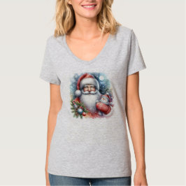 Winter Whispers Waltz: Santa's Teddy Serenade T-Shirt