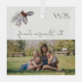 Winter White 2024 Foto Urlaub Ornament Aus Glas (Rückseite)