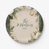 Winter White Anemone Weihnachtsfest Party Pappteller (Vorderseite)