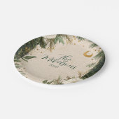 Winter White Anemone Weihnachtsfest Party Pappteller (Schrägansicht)