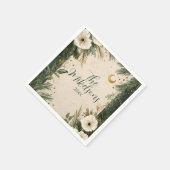 Winter White Anemone Weihnachtsfest Party Serviette (Ecke)