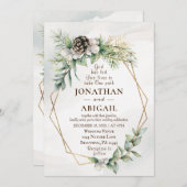 Winter White Berries Greenerity Christlich Wedding Einladung (Vorne/Hinten)