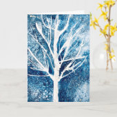 Winter white birch tree Christmas Karte (Gelbe Blume)