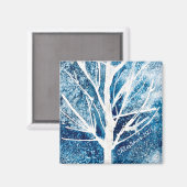Winter white birch tree Christmas Magnet (Vorderseite/Rückseite)