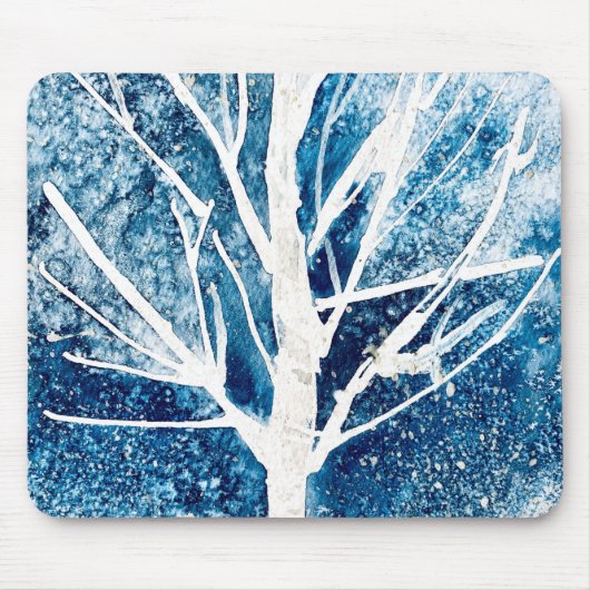 Winter white birch tree Christmas Mousepad (Vorne)