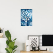 Winter white birch tree Christmas Poster (Heimbüro)