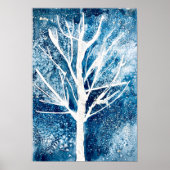 Winter white birch tree Christmas Poster (Vorne)