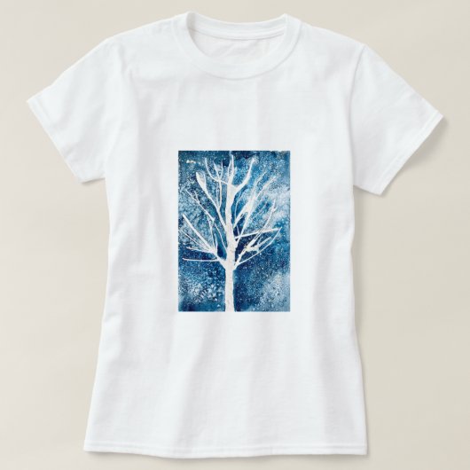 Winter white birch tree Christmas T-Shirt (Design vorne)