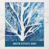 Winter white birch tree Christmas Weinetikett (Einzelnes Label)