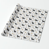 Winter White Black & Tan Deer Pattern Geschenkpapier (Ungerollt)