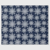 Winter White Blue Snowflakes Wunderland Muster Geschenkpapier (Flach)