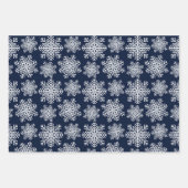 Winter White Blue Snowflakes Wunderland Muster Geschenkpapier Set (Vorderseite)