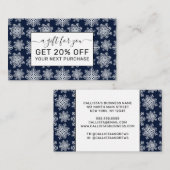 Winter White Blue Snowflakes Wunderland Muster Rabattkarte (Vorne/Hinten)