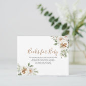 Winter White Floral Books for Baby Postkarte (Stehend Vorderseite)