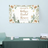 Winter White Floral Brautparty Grosses Banner (Messeveranstaltung)