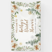 Winter White Floral Brautparty Grosses Banner (Vertikal)