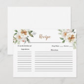 Winter White Floral Brautparty Rezept Karte (Vorne/Hinten)