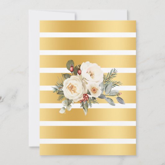 Winter White Floral Bubbles & Brews Coffee Shower Einladung (Rückseite)