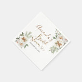 Winter White Floral Christmas Baby Dusche Napkin Serviette (Ecke)