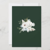 Winter White Floral Green Weihnachtsfeier Hochzeit Einladung (Rückseite)