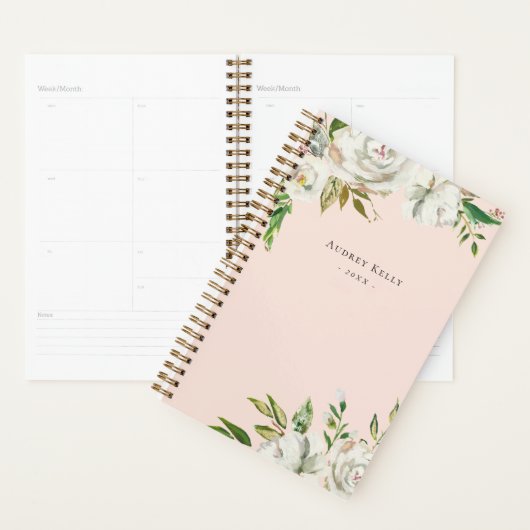 Winter White Floral Personalisiert Plane Planer (Anzeige)