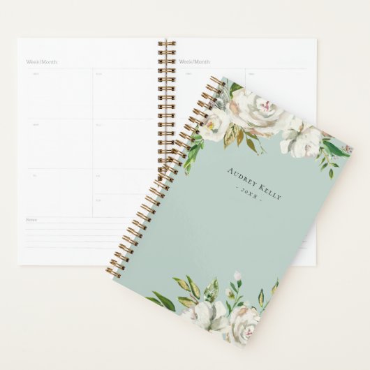 Winter White Floral Personalisiert Plane Planer (Anzeige)