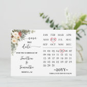 Winter White Flowers Calendar Save The Date (Stehend Vorderseite)