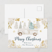 Winter White & Gold Truck Floral Weihnachten (Vorne/Hinten)