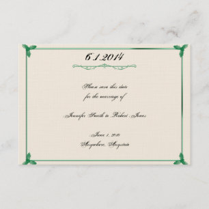 Winter White Green Mistletoe Hochzeit retten das D Save The Date