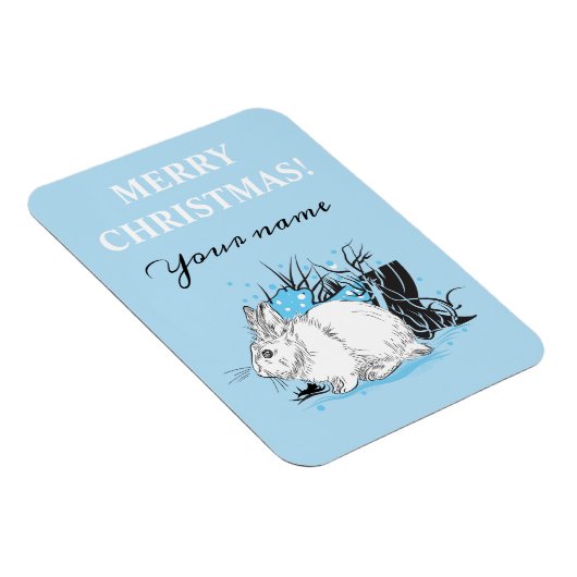 Winter White Hare Magnet (Rechte Seite)
