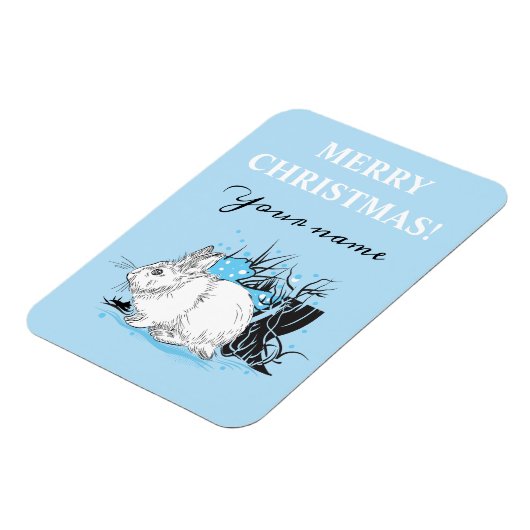 Winter White Hare Magnet (Linke Seite)