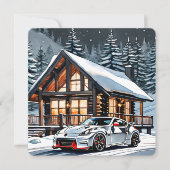 Winter White JDM Weihnachtskarte Feiertagskarte (Vorderseite)