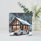 Winter White JDM Weihnachtskarte Feiertagskarte (Stehend Vorderseite)