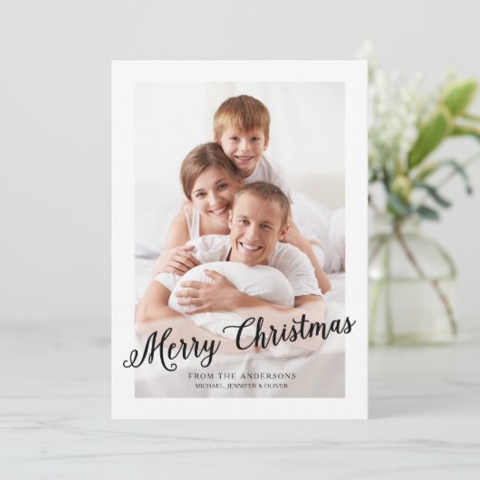 Winter White | Moderne frohe Weihnachten (Stehend Vorderseite)