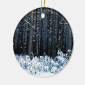 Winter-White Pine-Bäume Pocono Berge Keramikornament (Links)