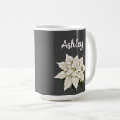 Winter White Poinsettia Kaffeetasse (VorderseiteRechts)