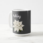 Winter White Poinsettia Kaffeetasse (Vorderseite Links)