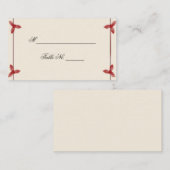 Winter White Red Mistletoe Wedding Platzkarte (Vorne/Hinten)