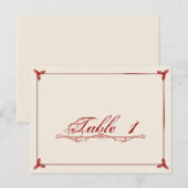 Winter White Red Mistletoe Wedding Tischnummer (Vorne/Hinten)