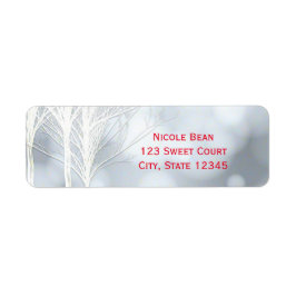 Winter White Rustic Trees Holiday Address Labels