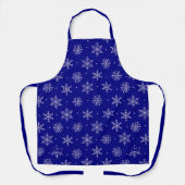 Winter White Snowflake auf Royal Blue Pattern Schürze (Vorderseite)