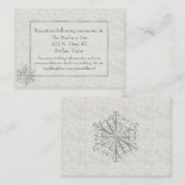 Winter White Snowflake Wedding Card Begleitkarte (Vorne/Hinten)