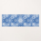 Winter White Snowflakes On Icy Blue Yogamatte (Vorderseite (Horizontal))