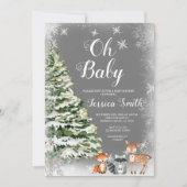 Winter White Snowflakes Weihnachtsdusche Einladung (Vorderseite)