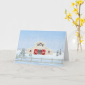 Winter White Snowy Weihnachtsstall Blank Card Karte (Gelbe Blume)