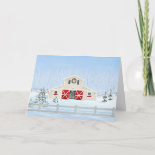 Winter White Snowy Weihnachtsstall Blank Card Karte
