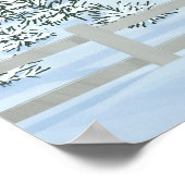 Winter White Snowy Weihnachtsstall Poster (Ecke)