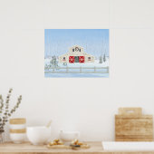Winter White Snowy Weihnachtsstall Poster (Küche)