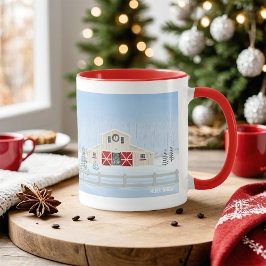 Winter White Snowy Weihnachtsstall Red Doors Tasse